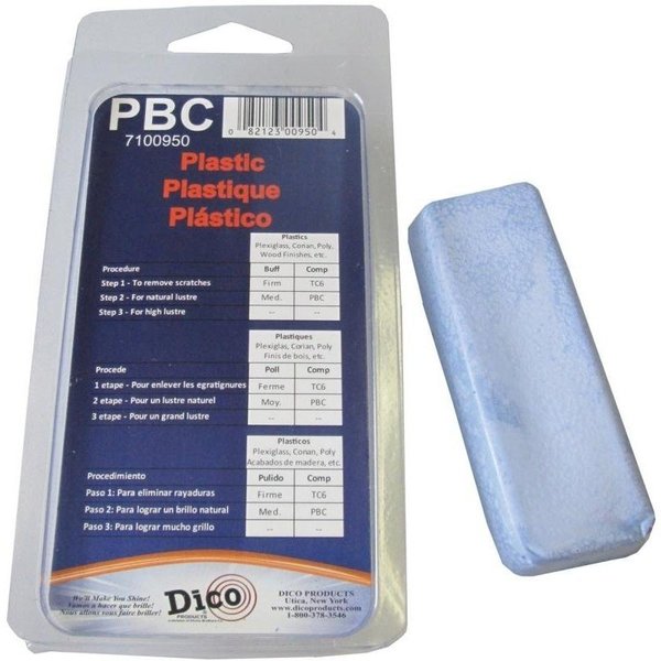 Dico Buffing Compound, 12 in Thick, Plastic, Blue 7100950